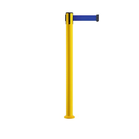 Stanchion Belt Barrier Fixed Base Yellow Post 7.5ftDark Blue Belt